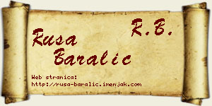 Rusa Baralić vizit kartica
